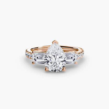 Three-Stone Ring with Pavé Band 4